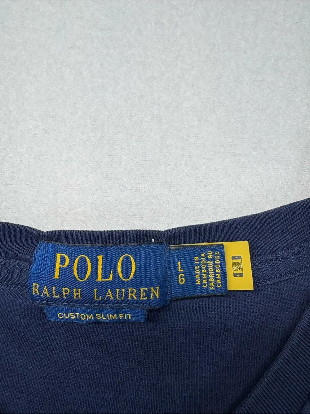 Ralph Lauren Polo Men's V Neck T Shirt Blue Sz Large Slim Fit Cotton Logo Pony